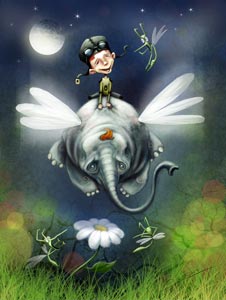 ni&ntilde;o y elefante